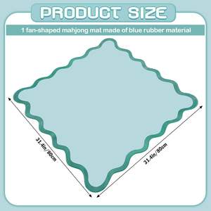 Novedades Bordes festoneados estándar Mahjong Mat Color personalizado Antideslizante Mahjong Cover Pad Ma Jiang Tiles Alfombra de póquer para el hogar - Product Image 6
