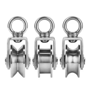 Ruedas de suspensión de elevación de rodillos de alta resistencia con ranura en forma de V/en U/en forma de <span class=keywords><strong>H</strong></span> de acero inoxidable y poleas de pista - Product Image 1