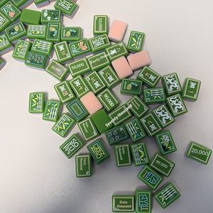 Mahjong américain de luxe le plus vendu, tuiles de <span class=keywords><strong>poker</strong></span> en acrylique gravées, bicolores, <span class=keywords><strong>à</strong></span> trois couches, pour divertissement éducatif multi-joueurs - Product Image 3