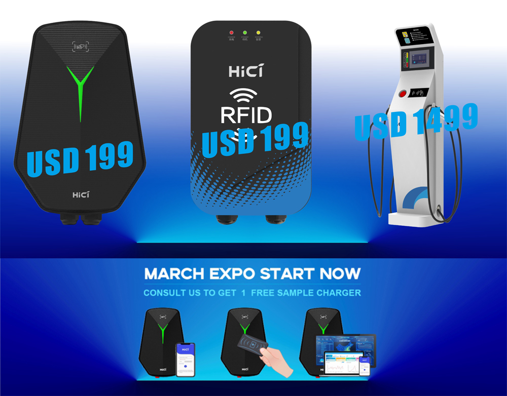 Hici Ev Charging Station 40a Level 2 Electric Charger Station With App