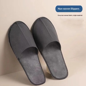 Pantuflas Desechables de Tela No Tejida Estilo <span class=keywords><strong>Hotel</strong></span>, Color Gris Oscuro, Cómodas y Suaves, para Huéspedes, Salones de Belleza y Hoteles - Product Image 4