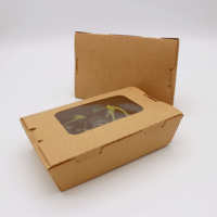 Boîtes de conteneur en papier kraft biodégradables pour emballage de fast-food à emporter de poulet frit avec compartiment et fenêtre
