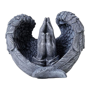 Shunxu resina antiguo jardín conmemorativo manos rezando escultura lápida - Product Image 1