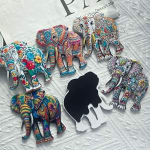 Милый слон с богемным узором, резиновый рельефный магнит, традиционный дизайн, стерео рельеф для холодильника, сувенир для путешествий - Product Image 2