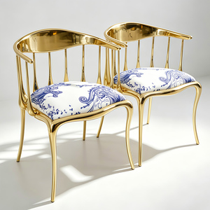 <span class=keywords><strong>Chaise</strong></span> de salle à manger en cuivre pur, <span class=keywords><strong>chaise</strong></span> individuelle de luxe léger pour villa et salon, avec dossier et coussin moelleux, <span class=keywords><strong>chaise</strong></span> de loisirs - Product Image 1