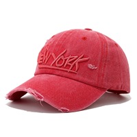 Casquette de baseball unisexe délavée style vintage avec broderie 3D NEW YORK, idéale pour couple, décontractée, pour l'extérieur, protection solaire, réglable, type Dad Hat