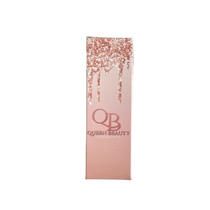 Cajas Largas para Brillo Labial Rosa con Diseño Brillante, Empaque <span class=keywords><strong>de</strong></span> Papel con Logotipo Personalizado para Brillo Labial Líquido - Product Image 1