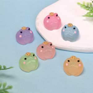 รูปปั้นกบขนาดเล็กทำจากเรซินเรืองแสงสีสันสดใสเป็นเครื่องประดับกบขนาดเล็กในที่มืดสำหรับตกแต่งบ้านตุ๊กตาสวนในแบบทำมือ - Product Image 2