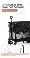 Chariot pliant double couche breveté, capacité jumbo 260L, robuste, pliable, avec système de freinage, OEM, pour le shopping et le camping