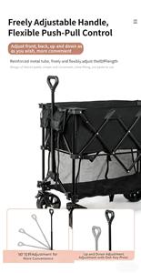 Carrello Pieghevole a Doppio Strato Brevettato, Capacità Jumbo 260L, Carrello Utilitario Resistente con Sistema di Frenatura per <span class=keywords><strong>Campeggio</strong></span> - Product Image 2