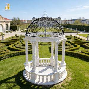 Gazebo <span class=keywords><strong>in</strong></span> Stile Greco con Pilastri <span class=keywords><strong>in</strong></span> Marmo Bianco RELONG, Decorazione da <span class=keywords><strong>Giardino</strong></span> per Esterni <span class=keywords><strong>in</strong></span> Vendita - Product Image 1