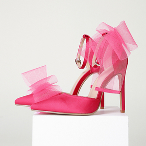 11.5CM Big Bow Talon Pour Femme Elegant <b>Closed</b> <b>Toe</b> 2025 New High <b>Heeled</b> Sandals - Product Image 5