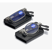 Lunettes de lecture carrées rétro ultra-légères portables argentées HD pliables avec verres blancs anti-lumière bleue unisexe pour visages carrés