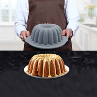 Ensemble de 3 moules à gâteau en silicone de qualité alimentaire à 100 %, en forme de couronne, de fleur et de cœur, résistants à la chaleur, lavables au lave-vaisselle, outils de pâtisserie