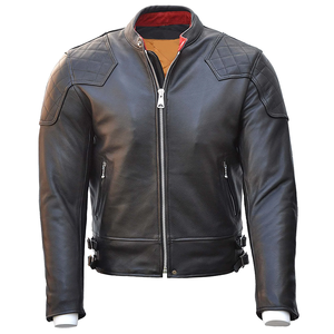 Custom Waterproof Windproof Riding <strong>Jacket</strong> Fashion Popular <strong>Mens</strong> Motorcycle Round Neck <strong>Bike</strong> Black Genuine Leather <strong>Jacket</strong> - Product Image 1