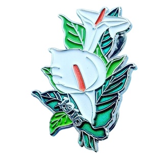 Pin de Solapa con Diseño de Lirio de Pascua con Banderas Tricolor de Irlanda y Estrellas, Pin de Solapa Irlandés Repúblico - Product Image 2