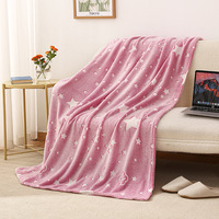 Couverture de jet de lueur dans l'obscurité 50X60 Inches Sart Moon Universe Pattern Soft Cozy Flannel Fleece Blanket for Boys Girls