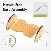 Repose-pieds ergonomique en bois réglable sur 3 hauteurs, antidérapant, avec cadre stable en bois pour le soutien des jambes, à placer sous le bureau