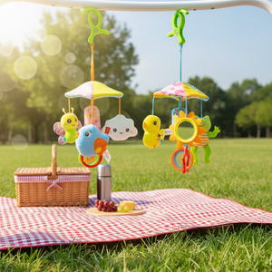 JXD Jouet musical doux et confortable en forme d'oiseau ou de grenouille, jouet en tissu à suspendre pour poussette, parapluie ou lit de bébé, unisexe, 0-24 mois H050 - Product Image 3