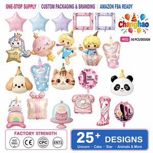 NUEVOS Globos de Aluminio con Forma de Pastel, Luna, Estrella y Unicornio para Fiestas de Cumpleaños Infantiles, Pedido al por Mayor - Product Image 1