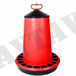 Alimentador de pollo de acero automático pequeño de 10kg, alimentador manual portátil para granja para industrias de cría de pollos y animales - Product Image 2