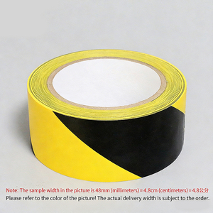 Ruban adhésif jaune et noir en PVC acrylique, étanche, simple face, pour signalisation de danger au sol, zone de construction, marquage de sécurité, vente en gros - Product Image 2