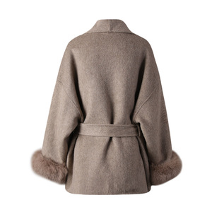 AIMEISI Bestseller: <span class=keywords><strong>Cappotto</strong></span> Invernale Corto in <span class=keywords><strong>Lana</strong></span> a Doppia Faccia con Lacci in Vita, <span class=keywords><strong>Cappotto</strong></span> in Pelliccia di Volpe per <span class=keywords><strong>Donna</strong></span> - Product Image 2