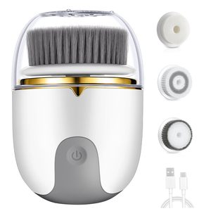 Cepillo de limpieza facial eléctrico ultrasónico 3 en 1, masajeador impermeable para cara, poro profundo, carga USB, herramienta giratoria para el cuidado de la piel 360