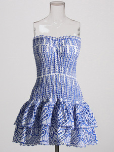Vestido de verano de fiesta de alta calidad, moda coreana, fruncido, modesto, sin hombros, color blanco, 2023 - Product Image 5