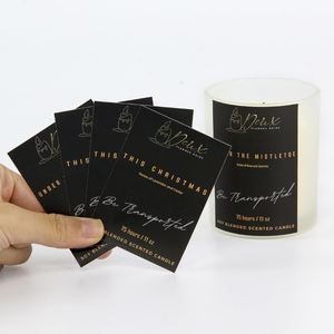Autocollants personnalisés imperméables blancs de luxe avec logo argenté, autocollants rectangulaires réfléchissants, étiquettes de bougies parfumées privées - Product Image 2