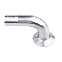CNJS Sanitaire En Acier Inoxydable 304/316L 90 Degrés De Soudage Tri-Pince Surface Lisse Tri Trèfle Serré Virole Tuyau Barb Coude