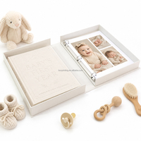 Album photo auto-adhésif personnalisé avec logo OEM, vente en gros, pour bébé, en forme de boîte, classeur à feuilles mobiles, type livre de table basse