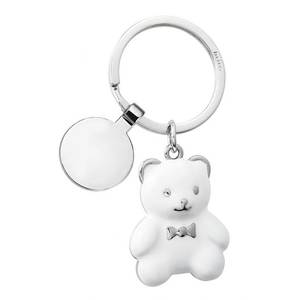 Llavero de Oso Blanco con Logotipo Personalizado, Material de Goma, Sin Caja - Product Image 2