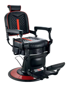 Sillón de Barbería Clásico de Cuero Negro con Bomba Hidráulica, Silla de Barbería Retro para Salón de Belleza Masculino en Venta - Product Image 6