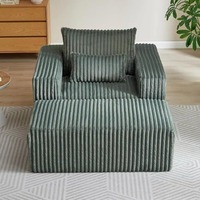 Canapé modulaire paresseux en velours côtelé, compressé sous vide, une place, avec coussin et base antidérapante en éponge, pour salon et chambre