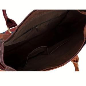 Sac à main AndoBag pour femmes, sac fourre-tout en cuir de vache véritable, grande capacité, surpiqûres colorées, sacs à bandoulière à carreaux 10661 - Product Image 5