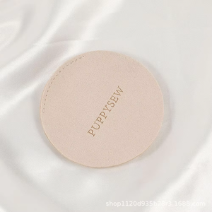 Pochette à bijoux en microfibre de luxe avec logo personnalisé, légère, ronde, 8*8 cm, emballage cadeau pour bagues, boucles d'oreilles, colliers - Product Image 2