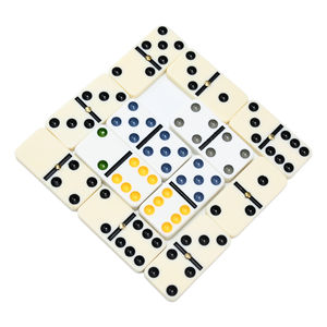 Jeu de dominos en acrylique personnalisé <span class=keywords><strong>à</strong></span> 5 couches de qualité supérieure vente en gros en vrac <span class=keywords><strong>Domino</strong></span> en acrylique laminé noir blanc jeu de société de puzzle pour enfants et adultes - Product Image 2