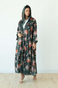 Leduo Customized New Style <b>Flower</b> Print Breathable Modest Floor Length Dress Loose-fitting style Abaya for Muslim - Product Image 3