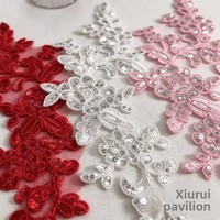 Applique en dentelle à sequins DIY, broderie florale en corde de ballet, garniture en dentelle en stock pour la décoration de vêtements