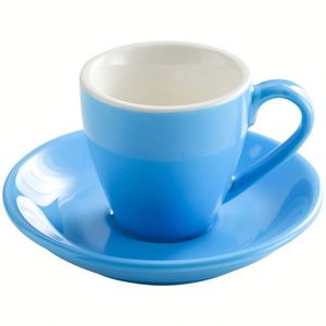 Custom Logo Printed 80ml Colourful Gloss Glaze Thickened Cappuccino Latte Saucers Reusable Ceramic <b>Espresso</b> Coffee <b>Cup</b> China - Product Image 3