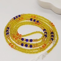 Nouvel Arrivage Perles de Taille Africaines Bijoux Corporels Colorés de Mode avec Perles de Riz en Cristal et Attache en Coton, Chaîne Ventre Bohème pour Femme