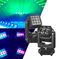 Projecteur LED mobile double face 4x60W XY 360 °   Effet de lumière de scène à faisceau stroboscopique DMX512 RDM à rotation infinie