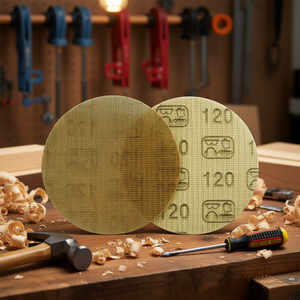 Discos de Lijado de Malla con Velcro Fervi, Grano 120, Almohadillas Abrasivas Circulares para Acabado de Madera y Metal - Product Image 3