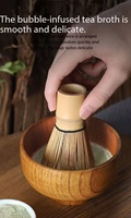 Ensemble de thé japonais Matcha avec cuillère à thé en bambou, fouet à œufs et support, personnalisation du logo