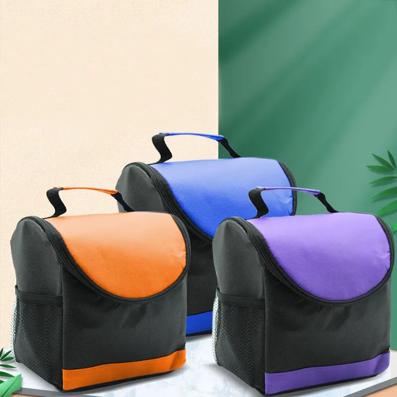 oem customized waterproof portable mini lunch bag fashion black lunch cooler tote bag