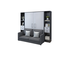 Meubles de chambre à coucher économisant de l'espace vertical jambe en U King Size pliant tenant canapé pièces de lit mural lits escamotables avec placard latéral