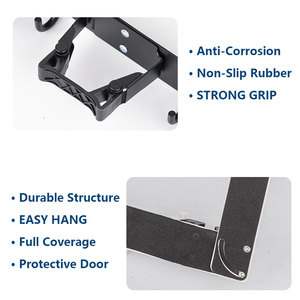 Organisateur de <span class=keywords><strong>balais</strong></span> et serpillères en métal noir, pliable, à <span class=keywords><strong>accrocher</strong></span> sur la porte - Product Image 3