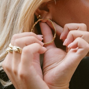 Bombastica eclissi grandi cerchi orecchino 316L in acciaio inox forma geometrica per le donne Hip-hop frequentatrici di feste - Product Image 5