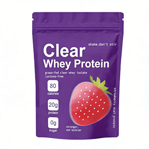 אבקת חלבון שקופה OEM באריזות של 20 גרם, חלבון לנשים וגברים, ללא לקטוז, מי גבינה מפרה מרעה, ללא גלוטן, ללא סוכר - Product Image 1